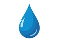 Stylized illustration of a single blue water droplet on a white background. The droplet features a Royalty Free Stock Photo