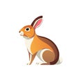 Stylized Illustration of a Sitting Hare or Rabbit with Orange and Brown Tones Royalty Free Stock Photo