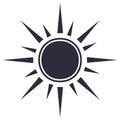Stylized illustration of the sun with rays radiating outwards, graphic design element Royalty Free Stock Photo