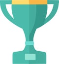 A stylized illustration of a teal trophy Royalty Free Stock Photo