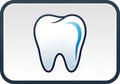 A stylized illustration of a tooth with a smooth, shiny white surface. It features a thick black Royalty Free Stock Photo