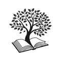 Tree of knowledge growing from an open book Royalty Free Stock Photo