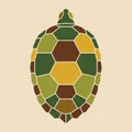 Stylized illustration of a turtle shell composed of hexagonal and pentagonal Royalty Free Stock Photo