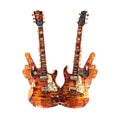 Two guitars forming a peace sign Royalty Free Stock Photo