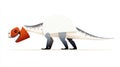 Stylized Illustration of a Unique Dinosaur with Colorful Features and Dynamic Design Elements