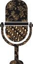 Vintage Microphone with Traditional Batik Pattern Royalty Free Stock Photo