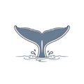 Stylized illustration of a whale tail depicted in a simple clean Royalty Free Stock Photo