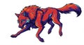 Stylized illustration of a wolf, dynamically posed to appear in mid-stride. The fur Royalty Free Stock Photo