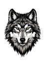 Stylized illustration of a wolf\'s head Royalty Free Stock Photo