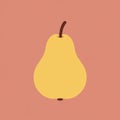 Stylized illustration of a yellow pear with a smooth texture and a simple, minimalistic Royalty Free Stock Photo