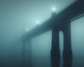 Stylized image of bridge in fog Royalty Free Stock Photo