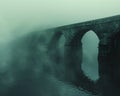 Stylized image of bridge in fog