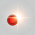 Red button illustration with light effect in the upper right corner. Royalty Free Stock Photo