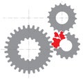 Stylized image of a broken mechanism