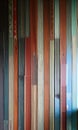 Stylized image of colorful horizontally oriented wooden strips, generated ai