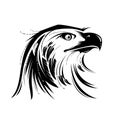 Stylized image of Eagle or Phoenix head in black and white Royalty Free Stock Photo