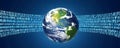 Global Network Digital Technology Data Code Earth Globe