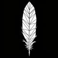 A stylized image of a feather composed of polygonal shapes on a black background. Royalty Free Stock Photo