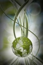 The stylized image of the globe on an abstract background. 3d illustration Royalty Free Stock Photo