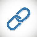 A stylized image of an interlocking chain link icon. The links are blue with a white Royalty Free Stock Photo