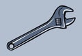 The stylized image of a monkey wrench. Plumbing tool. Adjustable wrench. Royalty Free Stock Photo