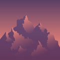 Stylized Image of Mountains at Sunrise