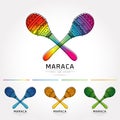 Stylized image of Pair Colorful Maracas