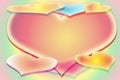 The stylized image of seven hearts on a multi-coloured background with a free field Royalty Free Stock Photo