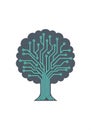 A stylized image of a tree with a digital circuit pattern integrated Royalty Free Stock Photo