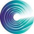 Stylized image of a wave forming a circular pattern. The design features smooth, Royalty Free Stock Photo