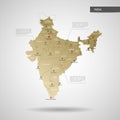 Stylized India map vector illustration.