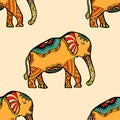 Stylized Indian Elephant. Royalty Free Stock Photo