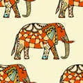 Stylized Indian Elephant. Royalty Free Stock Photo