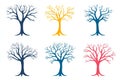 Stylized infographic style neuron icons in multicolored schemes representing cognitive diversity neural mapping and scientific