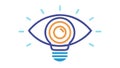 Stylized Insight Eye and Idea Light Bulb, vector design Generative AI Royalty Free Stock Photo
