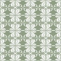 Stylized iris flower. Seamless floral two-color pattern.