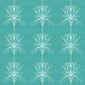 Stylized iris flower. Seamless vertical linear pattern .