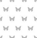 Stylized Japanese silk moth vector seamless pattern.