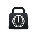 Stylized Kettlebell with Clock Face Icon, Fitness Motivation, Training Time Visualization Royalty Free Stock Photo