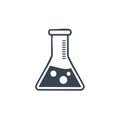 Stylized Laboratory Conical Flask Icon with Bubbling Liquid and Graduations Royalty Free Stock Photo