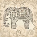 Stylized lacy elephant Royalty Free Stock Photo
