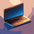 Stylized Laptop Illustration at Golden Hour Royalty Free Stock Photo