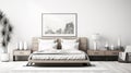 Stylized Large Bedroom interior with very refined modern style in zen mood Royalty Free Stock Photo