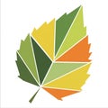 Stylized leaf illustration featuring geometric segments Royalty Free Stock Photo