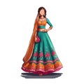 Stylized lehenga in vibrant colours