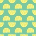 Stylized lemon slices seamless vector pattern.