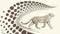 Stylized leopard or cheetah animal with dot pattern design vector design Generative AI Royalty Free Stock Photo