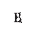 Stylized letter B with birds. Lettering for use in design