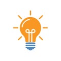 Stylized Light Bulb Illustration with Orange and Blue Color Scheme for Ideas and Innovation Royalty Free Stock Photo