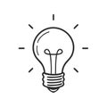 Stylized Light Bulb Line Drawing for Idea Concept or Creative Innovation Theme Royalty Free Stock Photo